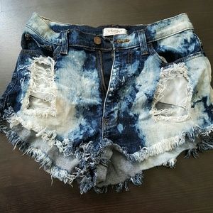 Denim ripped/distress Jr shorts